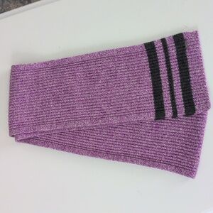 Lululemon 100% Wool RSVP Scarf Heathered Purple Ribbed Knit 6 Ft X 6.5 In. Wide